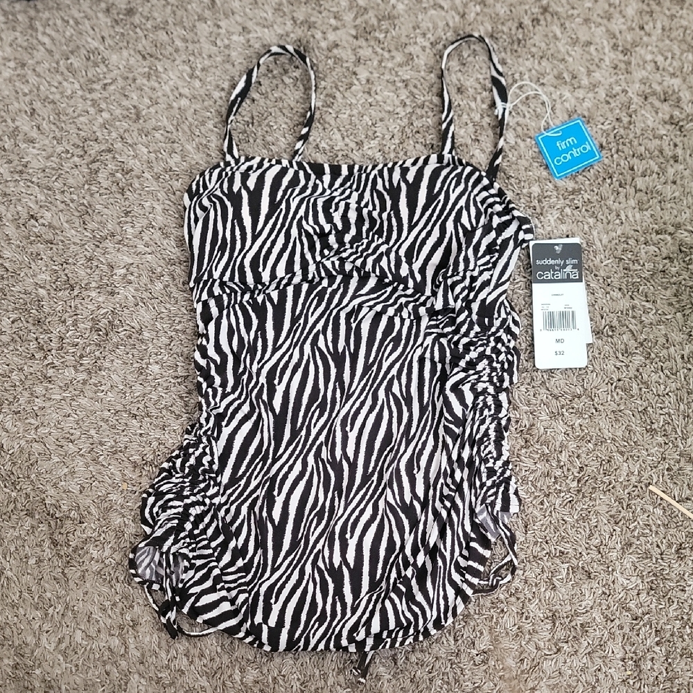 Catalina Black and White Zebra Swimsuit